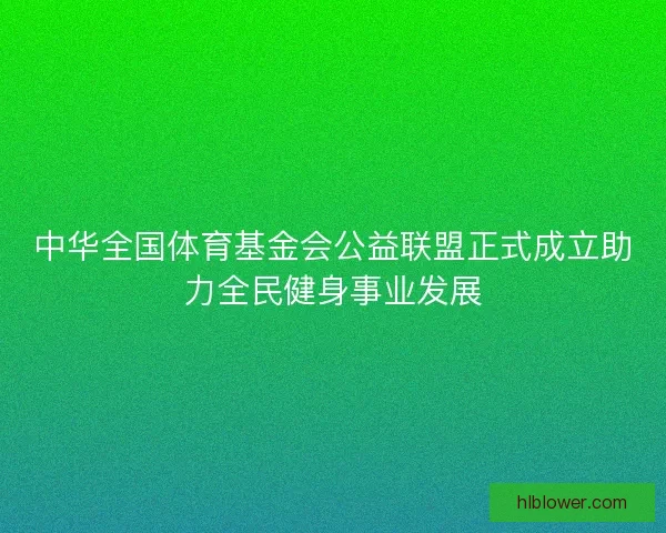 中华全国体育基金会公益联盟正式成立助力全民健身事业发展
